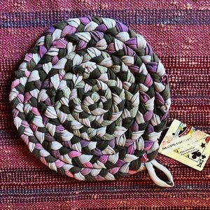 Braided Trivet Potholder - Pink Purple